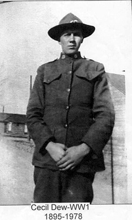 Cecil Ray Dew (1895-1978) - in WW-I.<br>Source: Richard Aaron Dew
