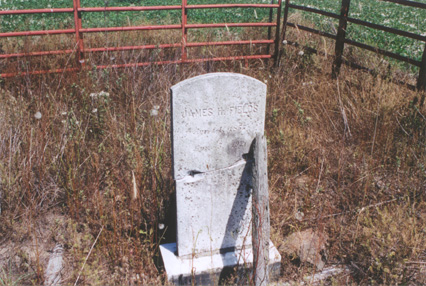 James (Jim) Fields (14 Apr 1857 - 5 Apr 1921) gravestone at the Powell burial site on the old Powell