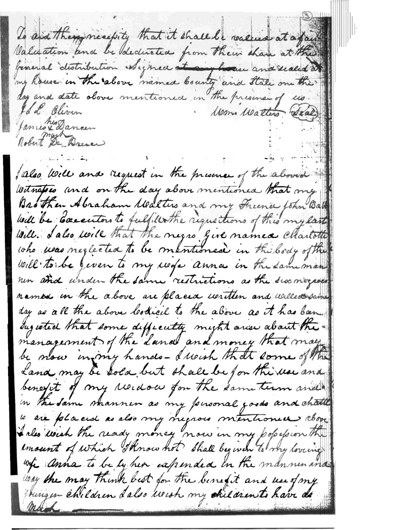 William Walters (1763-1839) will page 3 of 4